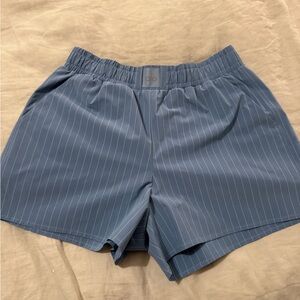 ALO Yoga Women's Blue Pinstripe Shorts